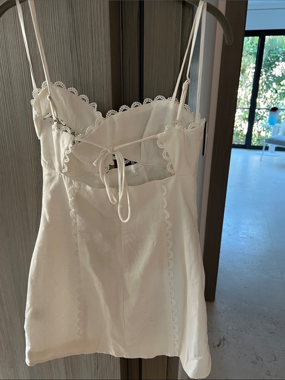 REVOLVE Cream Lace-Trim Spaghetti-Strap Mini Dress - Picture 9 of 9